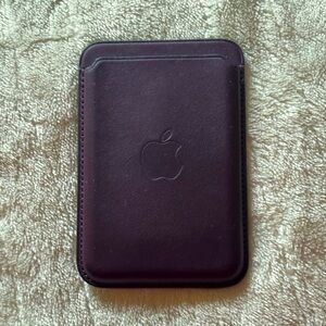 Apple leather MagSafe wallet in Dark Cherry.